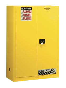 Justrite Sure-Grip EX Yellow Safety Cabinet - 45 Gallon