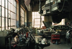 Interior of Messy Car Repair Shop