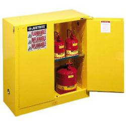 Justrite 893020 Sure-Grip EX Yellow Safety Cabinet for Flammables