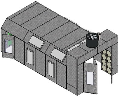 ETL-Listed Reverse Flow Cross Flow Paint Booth