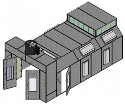 Reverse Flow Semi Downdraft Paint Booth with Fire Suppression System