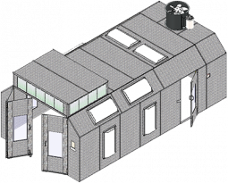 Semi Downdraft Paint Booth with Fire Suppression System