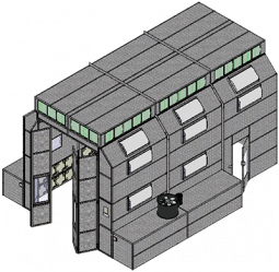 Truck Side Downdraft Paint Booth - 30'